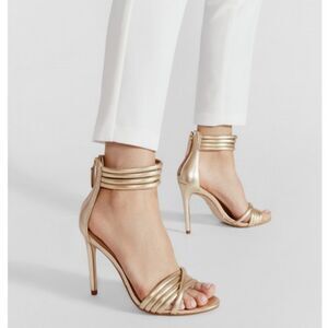 LILIANA CIRCLE ANKLE STRAP OPEN TOE HIGH HEEL STILETTOS ZIP CLOSURE SANDAL